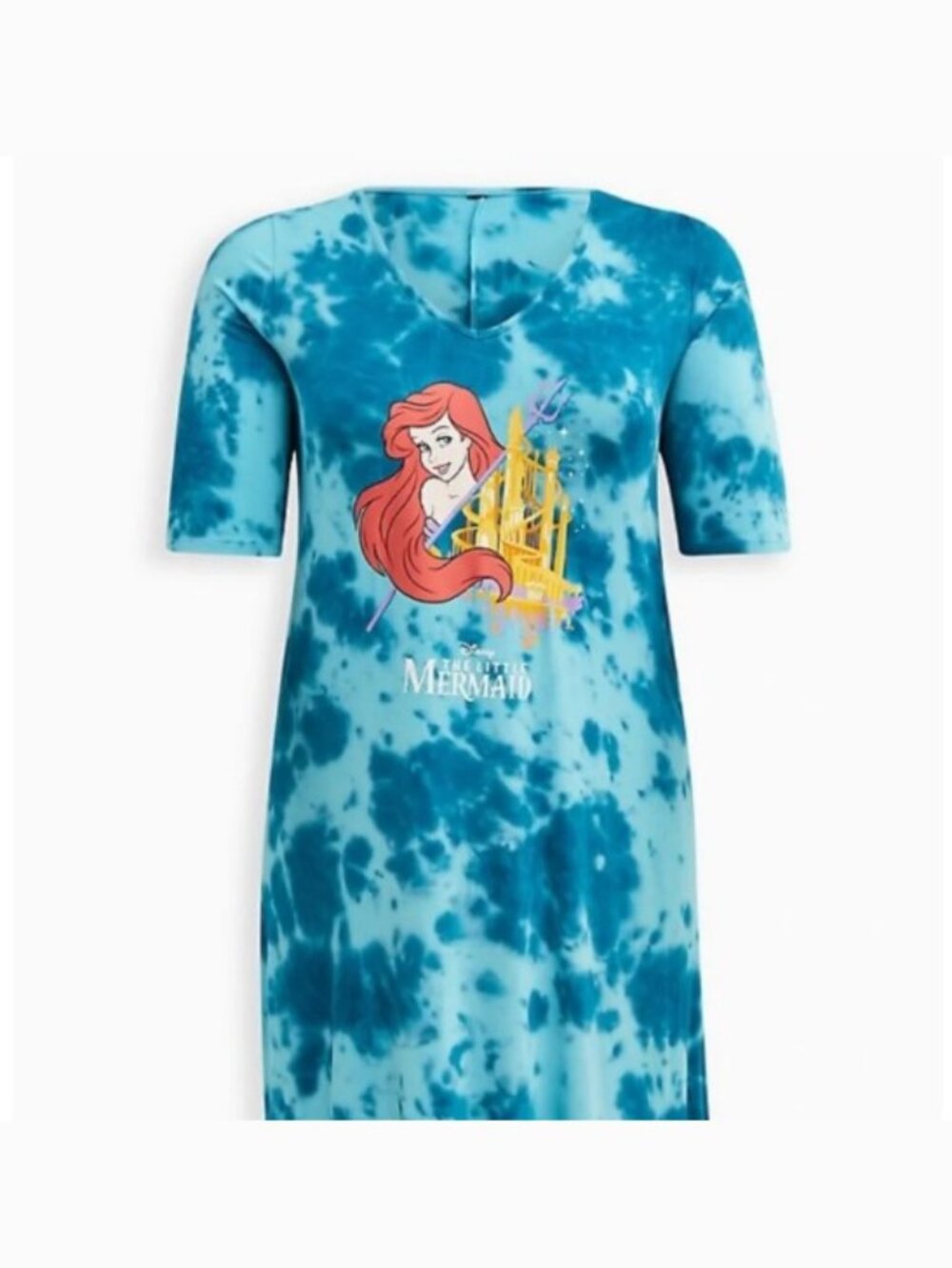 Torrid GUC size 4  Disney Little Mermaid super soft tie-dye blue dress.